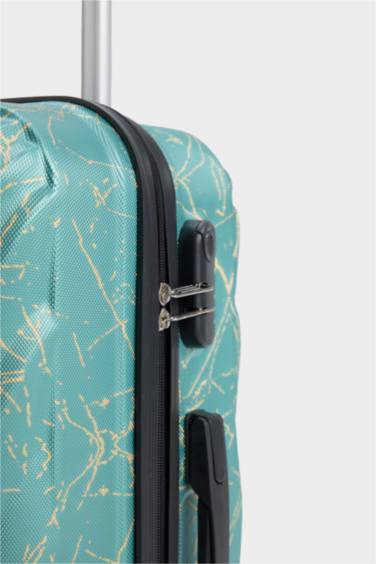 Unisex Sert Kapaklı Çekçekli Orta Boy Valiz - Görsel 5