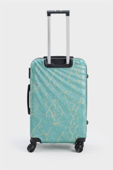 Unisex Sert Kapaklı Çekçekli Orta Boy Valiz - Görsel 7