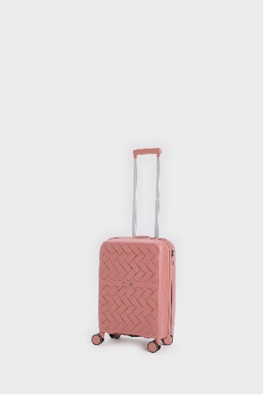 Unisex Sert Kapaklı Çekçekli Küçük Boy  Valiz