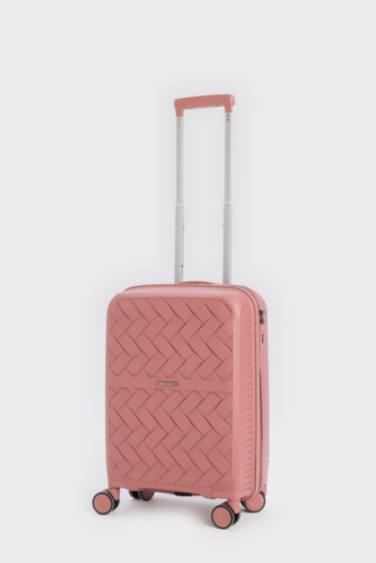 Unisex Sert Kapaklı Çekçekli Küçük Boy Valiz