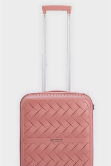 Unisex Sert Kapaklı Çekçekli Küçük Boy Valiz