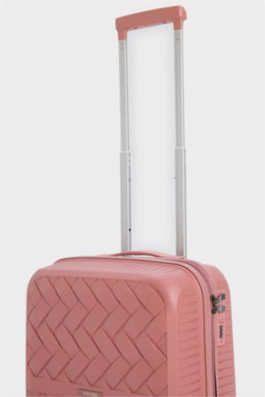 Unisex Sert Kapaklı Çekçekli Küçük Boy Valiz