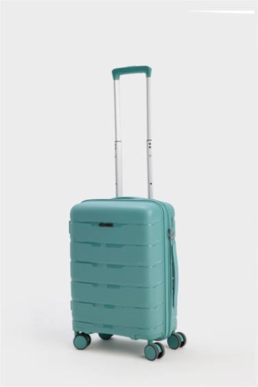 Unisex Sert Kapaklı Çekçekli Küçük Boy Valiz