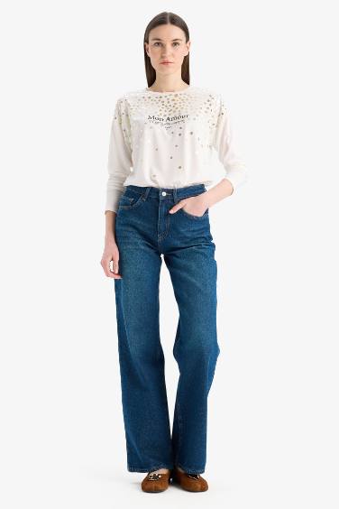 تيشيرت كم طويل وياخة مستديرة