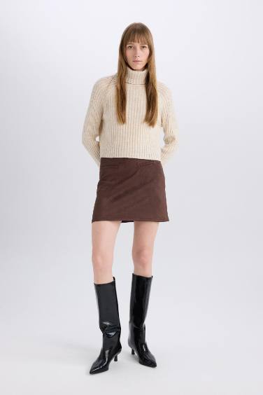 تنورة قصير شمواه قصة A بخصر عادي