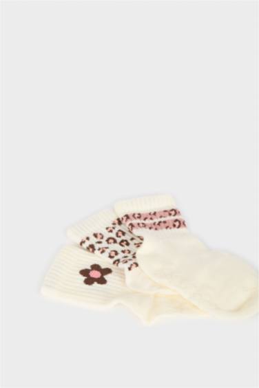 Baby Girl Non-Slip Base 3 Piece Cotton Long Socks