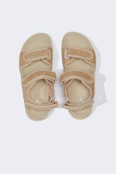 DCEY x DeFacto Kadın Çift Bantlı Düz Taban Hasır Terlik - Görsel 6