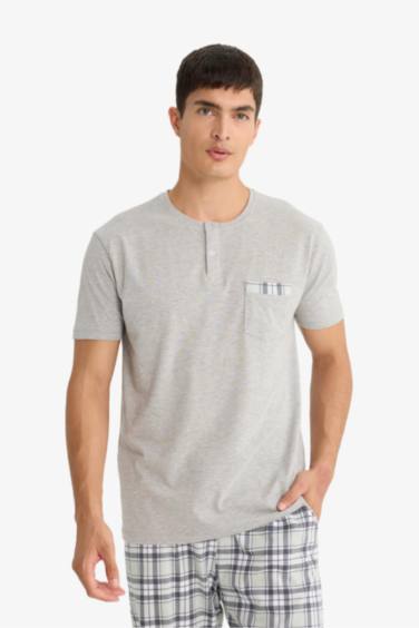 Regular Fit Plaid Short Sleeve 2 Piece Set