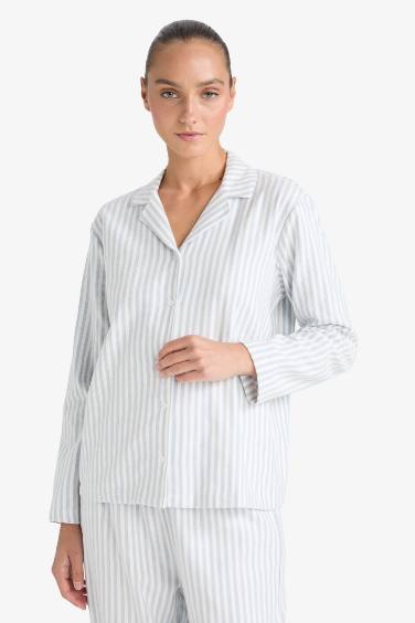 Pijama Takımı Regular Fit Çizgili Uzun Kollu Üst Uzun Alt-Fall in Love