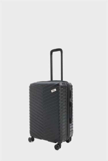 Unisex Sert Kapaklı Çekçekli Küçük Boy Valiz