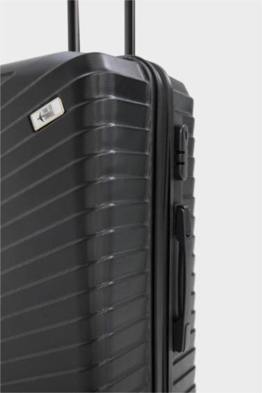 Unisex Sert Kapaklı Çekçekli Küçük Boy Valiz