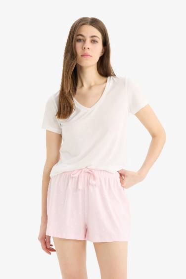 Regular Fit Beli Lastikli Şort Pijama Altı-Fall in Love