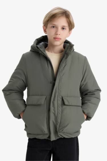 Boy Hooded with Zipper Water Repellent Puffer Jacket