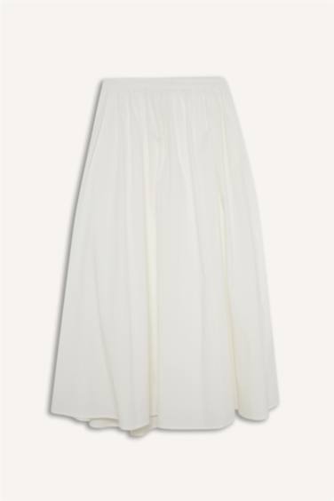 A Cut Poplin Maxi Skirt