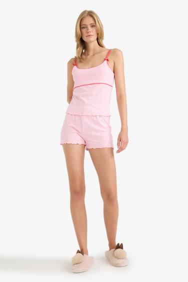 Fall in Love Regular Fit Tank Top Shorts 2 Piece Pajama Set