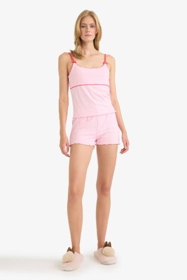 Fall in Love Regular Fit Tank Top Shorts 2 Piece Pajama Set