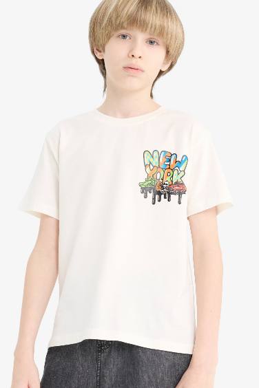 Boy Crew Neck Back Printed T-Shirt