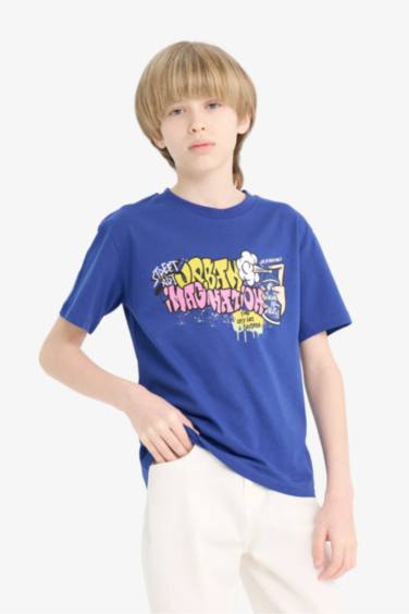 Boy Crew Neck Printed Short Sleeve T-Shirt