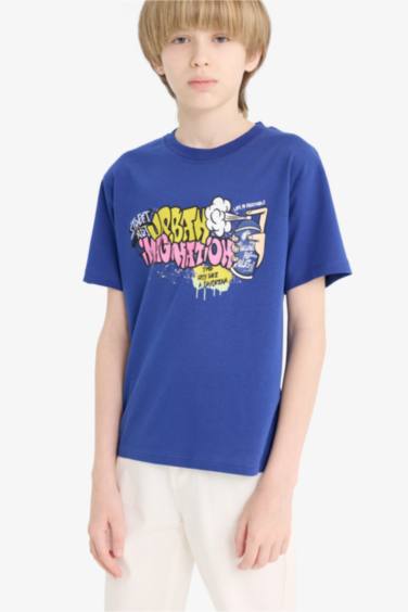 Boy Crew Neck Printed Short Sleeve T-Shirt