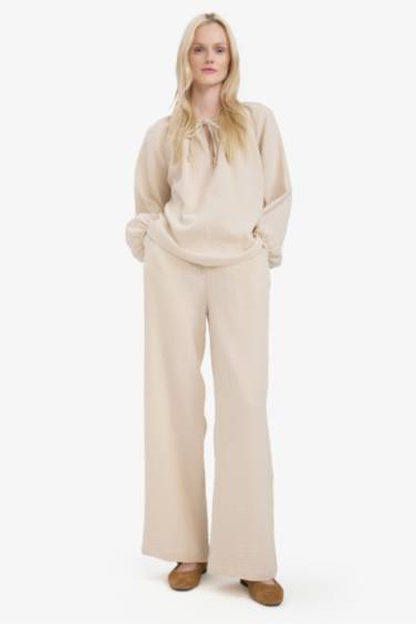 Oversize Fit Crew Neck Long Sleeve Blouse