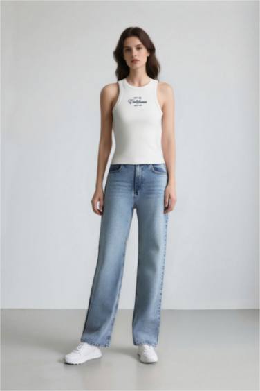 Облегающий топ из ребристой ткани на одно плечо с принтом