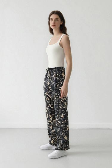 Wide Leg High Waist Trousers