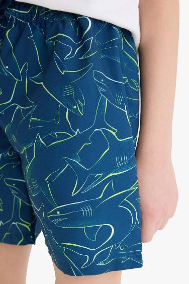 شورت بحر اولادي بطبعة سمك