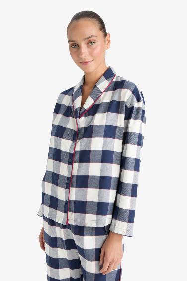 Pijama Takımı Regular Fit Kareli Uzun Kollu Üst Uzun Alt-Fall in Love