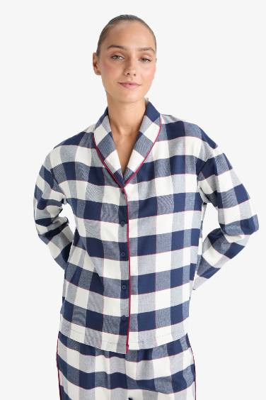 Pijama Takımı Regular Fit Kareli Uzun Kollu Üst Uzun Alt-Fall in Love