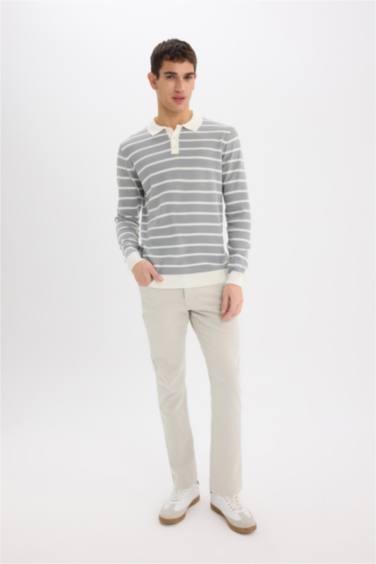 Standard Fit Polo Collar Knitwear Pullover