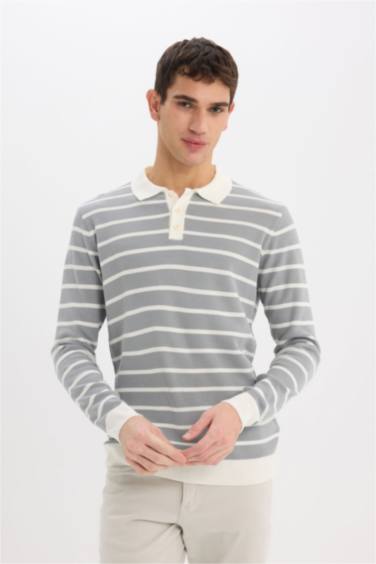 Standard Fit Polo Collar Knitwear Pullover