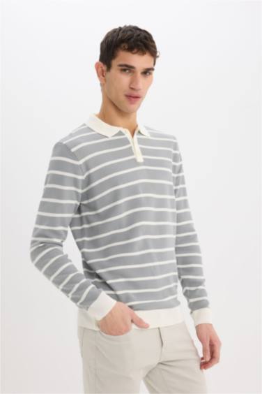 Standard Fit Polo Collar Knitwear Pullover