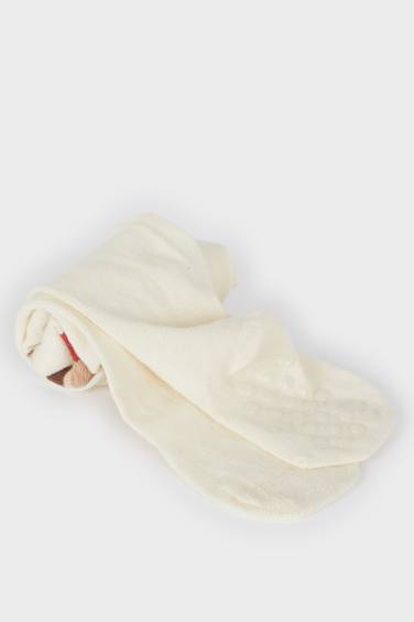 Детские хлопковые колготки с противоскользящей подошвой для девочек