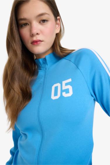 Cool Приталенный Рубашка с Застежкой на Молнию с Надписью Ribana