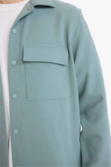 جاكيت قميص تويل قصة عادية