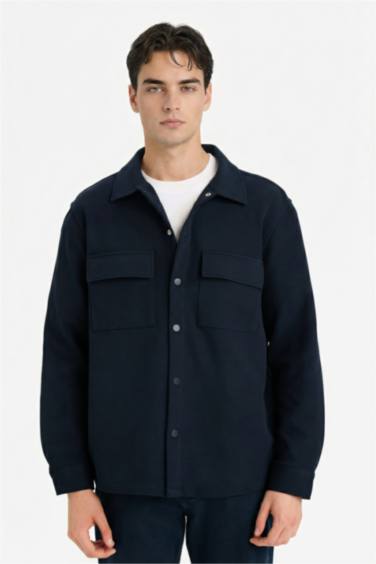 جاكيت قميص تويل قصة عادية