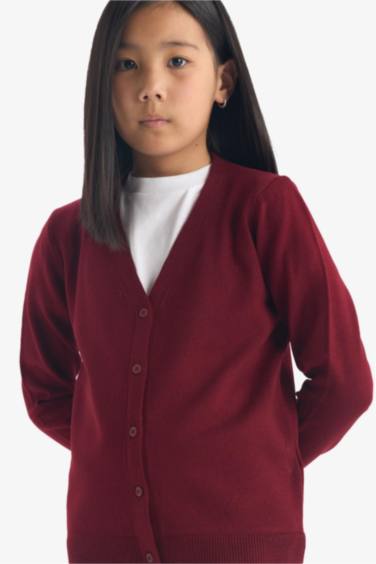 Girl Standard Fit V-Neck Cardigan