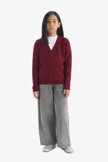 Girl Standard Fit V-Neck Cardigan
