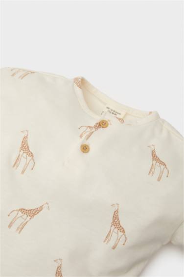 سيت ولادي بنطلون وبلوزة بياخة مستديرة - قطعتين