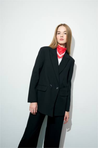Oversize Fit Jacket Collar Blazer