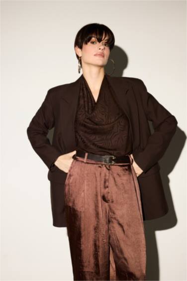 Oversize Fit Jacket Collar Blazer