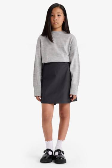 Girl Oversize Fit Crew Neck Pullover