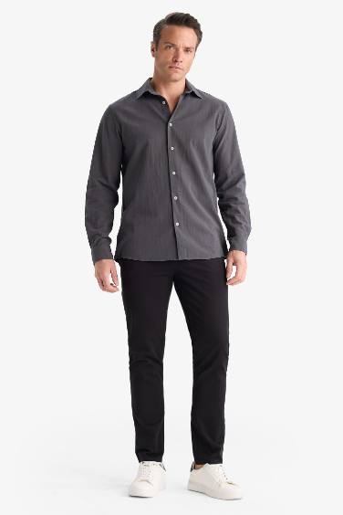 Regular Fit Polo Yaka Pamuklu Uzun Kollu Gömlek