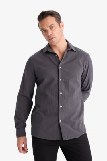 Regular Fit Polo Yaka Pamuklu Uzun Kollu Gömlek