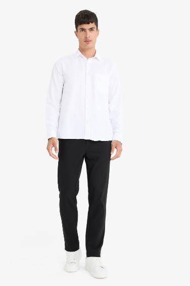 Regular Fit Polo Collar Long Sleeve Shirt