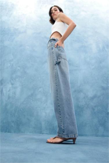 tall hem Denim Trousers