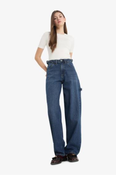 Carpenter Fit High Waist Straight Leg Jeans