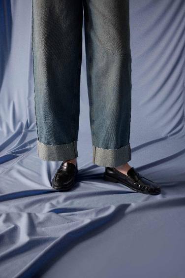 Baggy Fit High Waist Straight Leg Jeans