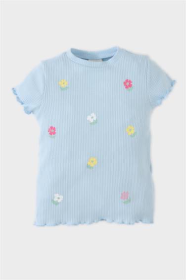 Baby Girl Regular Fit Crew Neck Floral T-Shirt