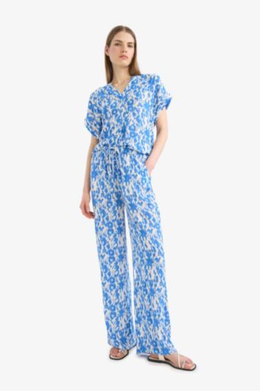 Straight Fit Printed Trousers